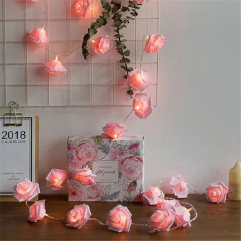 10/20/40LEDs Rose String Lights USB/Battery Operated Flower Fairy Lights Christmas Garland For Valentine Wedding Part Decoration 1
