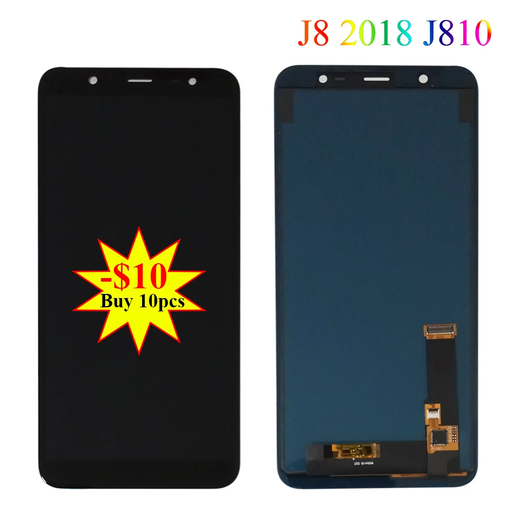 Для Samsung Galaxy J8 2018 J810 экран ЖК-дисплей сенсорный регулировка яркости панели SM-J810M