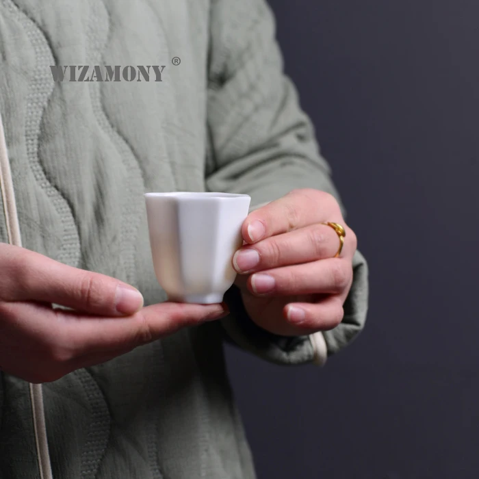 2 шт.! Посуда для напитков WIZAMONY Цзиндэчжэнь чайный сервиз чайная чаша белые