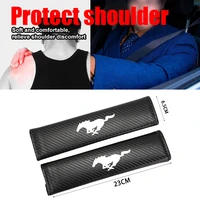 2pcs carbon fiber car seat belt shoulder protection cover for ford mustang gt explorer fusion focus fiesta mondeo kuga ecosport