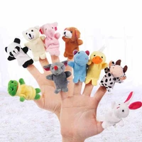 5 pcs creative soft cute stuffed plush cartoon animal finger puppet early educational toys for kids birthday gifts funny games