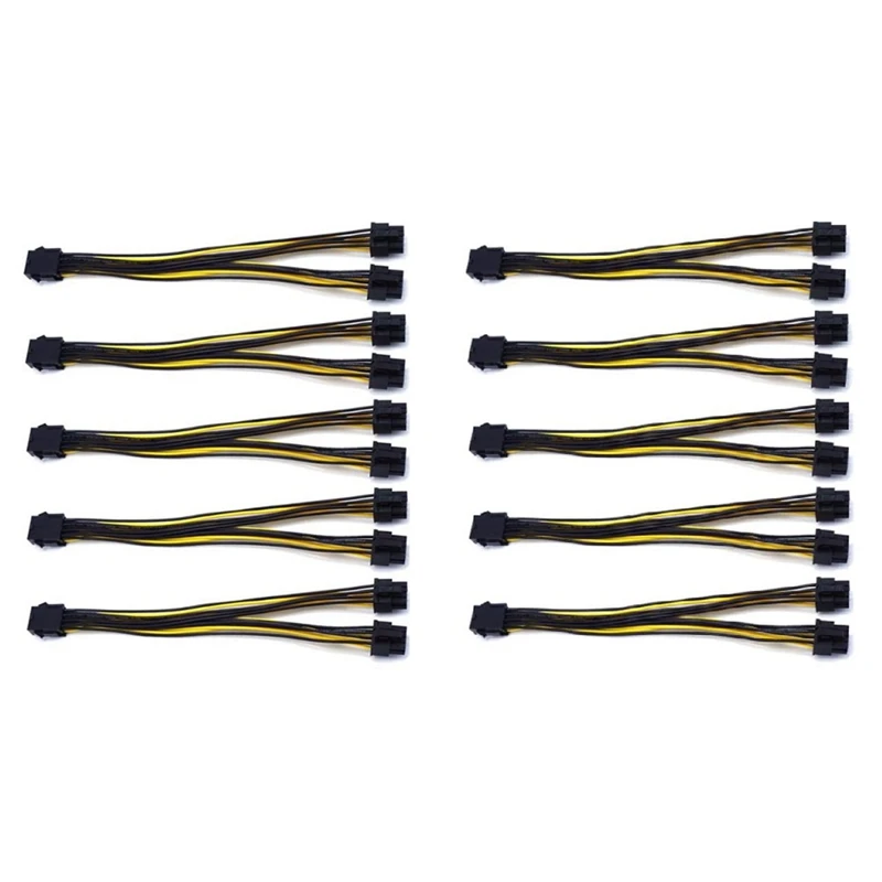 

10 шт., 8-контактный PCIE-двойной PCIE 8 (6 + 2) Pin Кабель питания для материнской платы, видеокарта, PCI-E GPU разветвитель питания, кабель питания для гра...