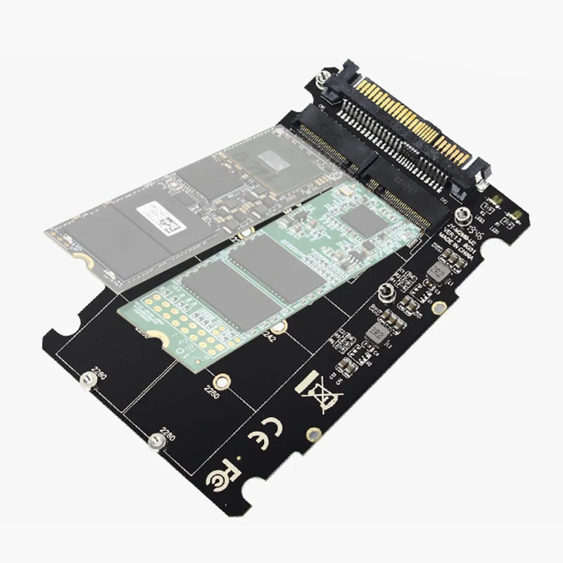 M.2 SSD U.2 адаптер 2in1 для NVMe SATA подключения по шине CAN NGFF PCI e SFF 8639 PCIe M2 конвертер