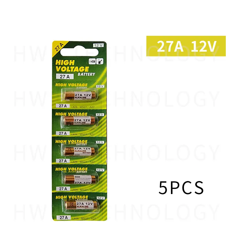 Щелочные аккумуляторные батареи высокой емкости 27AE 27MN 5 шт./лот 12 В 27A A27 с