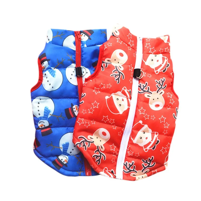 

Warm Dog Vest Jacket Clothes with Leash Ring For Small Dog Christmas Winter Pet Dog Coat Puppy Yorkie Chihuahua Outfit Costumes