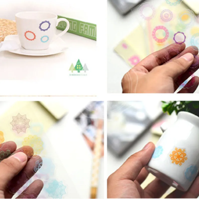 4 листа милые кружева ПВХ декоративные наклейки красочные сердца для