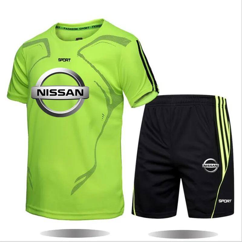 

2021 New Young Breathable Casual Nissan men Suit Summer Fitness Quick Drying Climbing Sleeve Sport Set Running Spring man