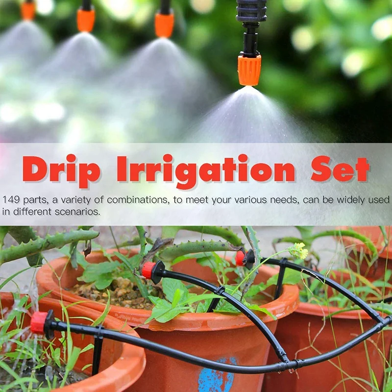 

Garden Automatic Drip Irrigation Set,30M Adjustable Mini DIY Irrigation Kit,1/4 inch Heavy Duty Tube Watering Kit for Patio Lawn