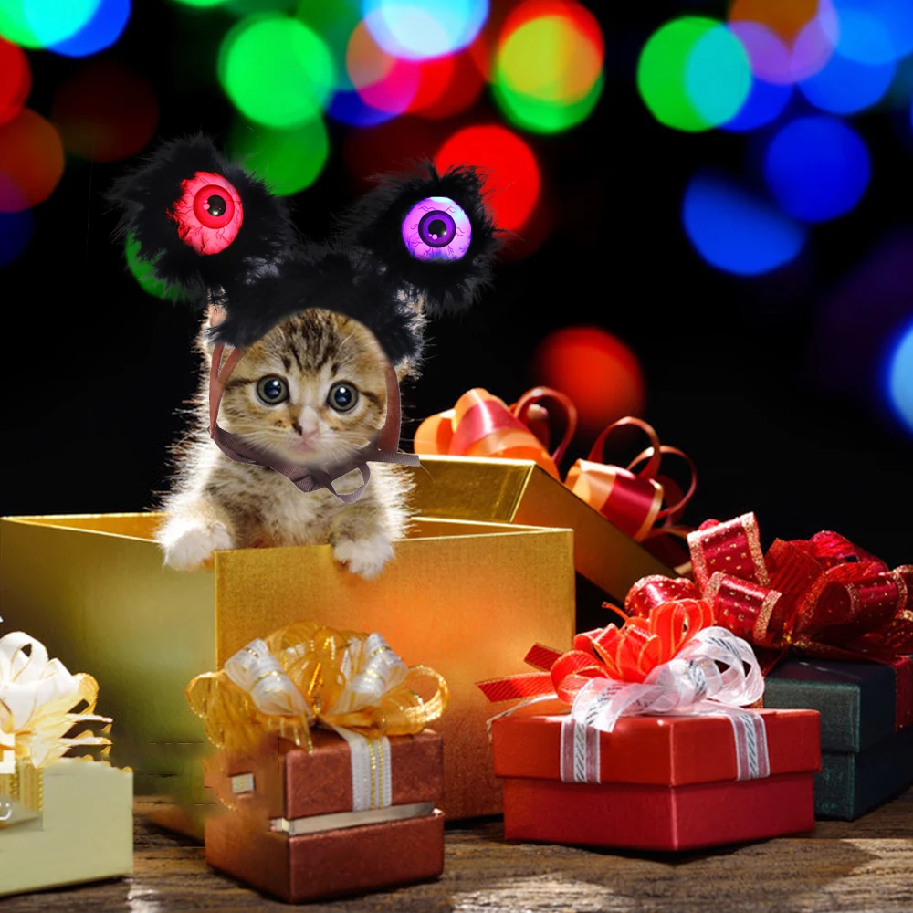 Забавный домашний костюм с изображением котенка светодиодный световой глаза