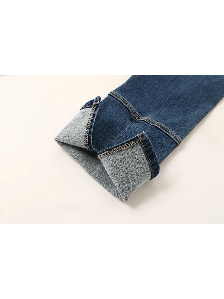 Новинка 2021 зимние джинсы плотные бархатные женские прямые флисовые облегающие