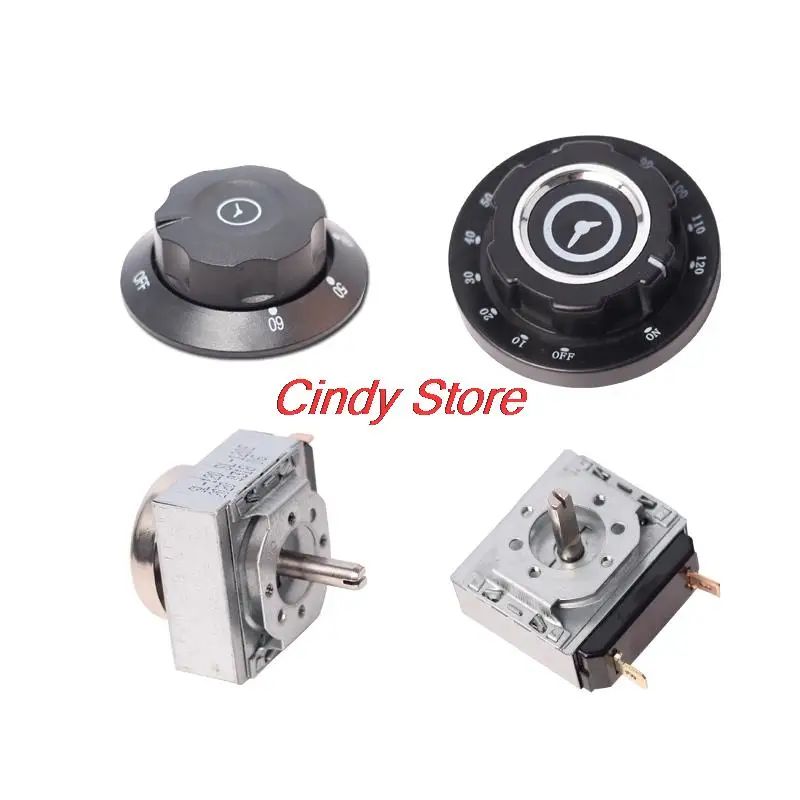 1pc Disinfection Cabinet Timer Rice Steaming Cart With Bell Reminder Switch Knob 60/90/120Min Long Axis Dial 16A 250V - купить по