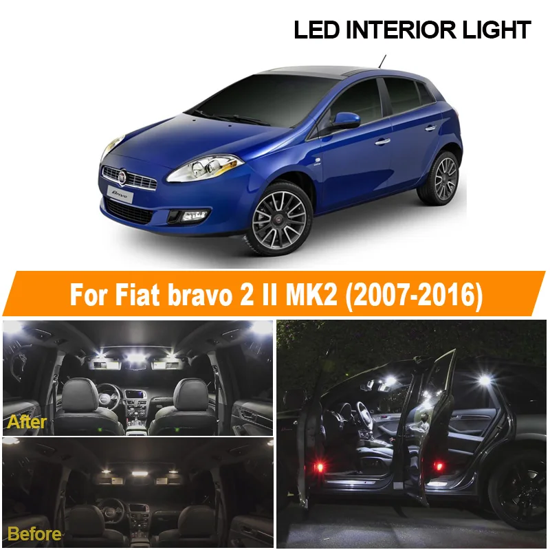 Светодиодный зеркальный светильник Fiat bravo 2 II MK2 10 шт. без ошибок синий белый для