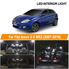 Светодиодный зеркальный светильник Fiat bravo 2 II MK2, 10 шт., без ошибок, синий, белый, для салона, чтения, купольный светильник, комплект для 2007-2016 г.