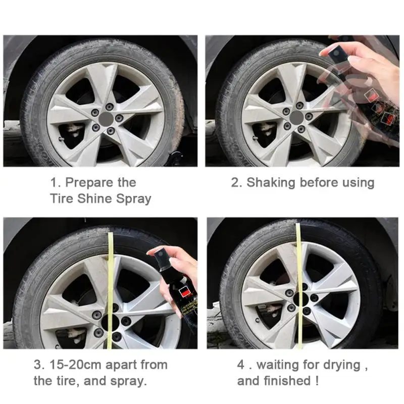 

30ML Car Tire Shine Spray Car Wheel Cleaner Tire Refurbishing Car Waxing Tire Car Polish Maintenance Car Accessories TSLM1