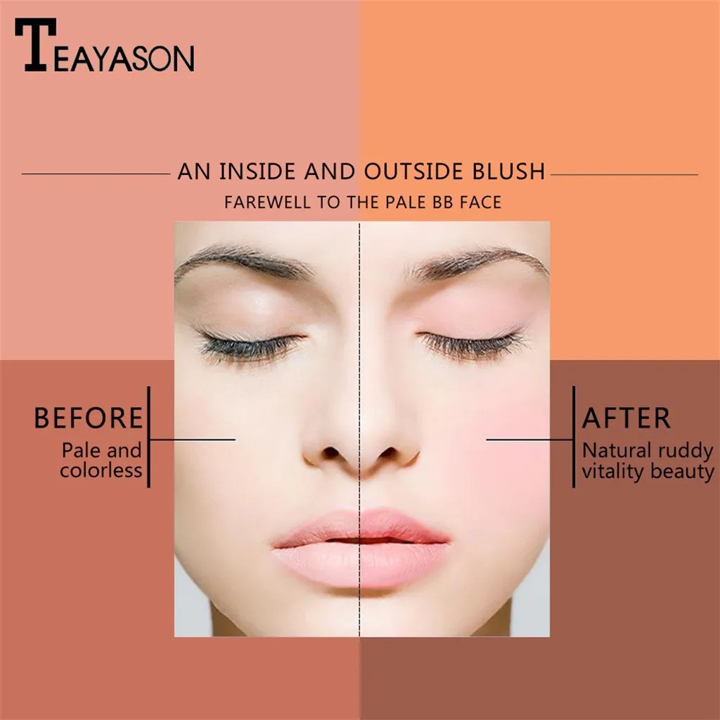 Женский красный макияж для лица Румяна Пудра гладкий Макияж контур основа