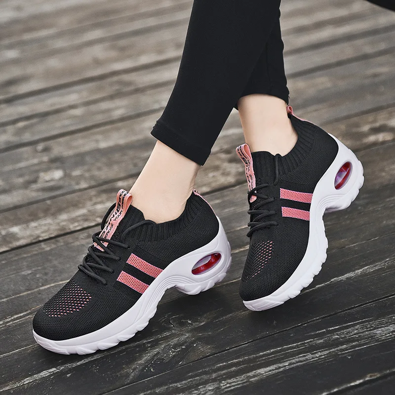 

Women's Tennis Shoes Platform Breahtable Outdoor Sports Trainers Air Cushion Gym Fitness Sneakers Increasing Height plus size 42
