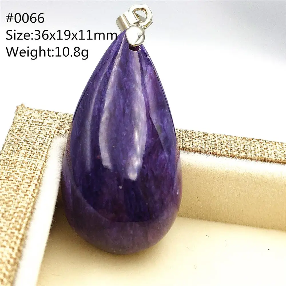 Genuine Natural Charoite Purple Gemstone Pendant Women Water Drop Fashion Necklace From Russia Jewelry AAAA | Украшения и