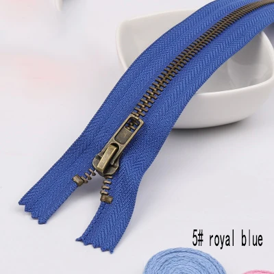 5 royal blue 5 шт. Meetee 3#5#20 см закрытые Металлические молнии бронзовые зубы для карманных брюк сумка портной DIY Швейные Инструменты Аксессуары для одежды - Цвет: 5 royal blue