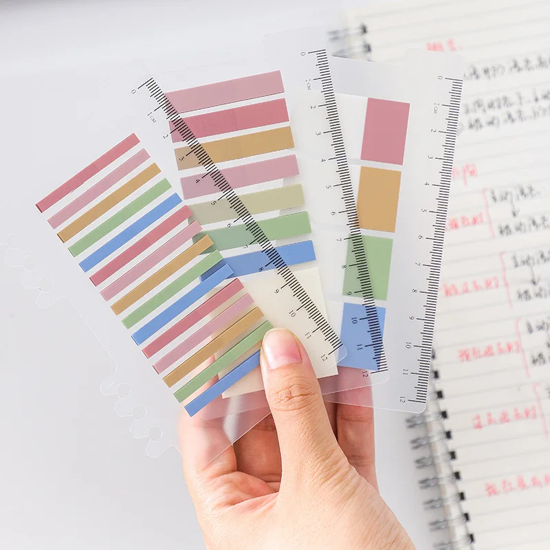 

Loose-leaf Index Sticky Notes Vanilla Series Fresh Hand Tent Ruler Collage Material,Cute Memo Pad Stickers Decal Sticky