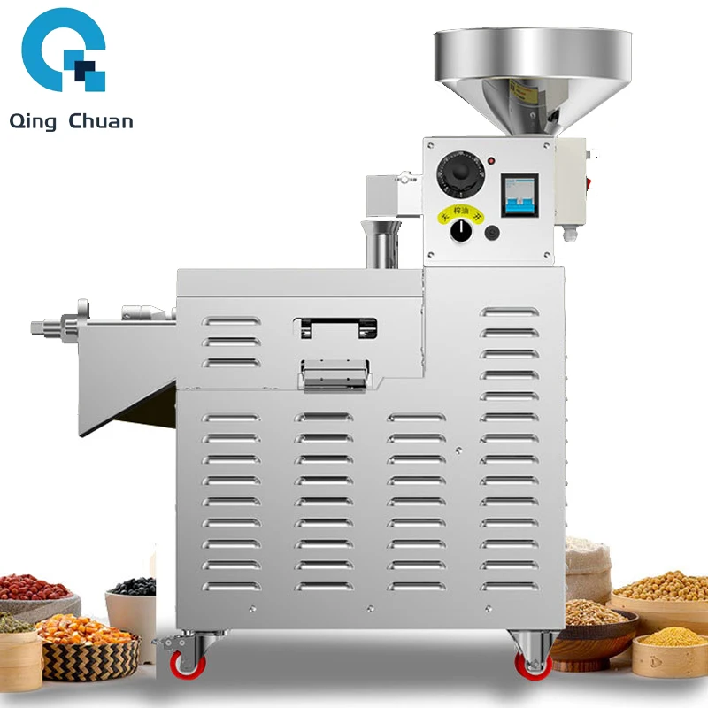 Oil Press Machine Seed Extractor Flax Sunflower High Oil Yied Commercial 2200W