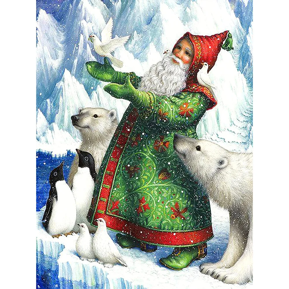 

Рождественский Набор для вышивки крестом Санта-Клаус Пингвин Медведь Полный Набор для вышивки хобби рукоделие для взрослых игла для Mulina