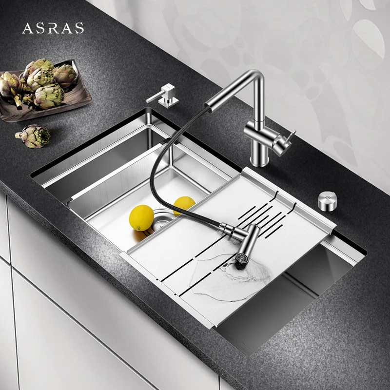 

Asras 8043G SUS304 handmade kitchen sink free shipping