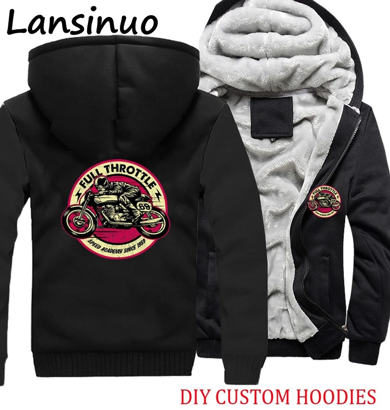 The north мотоциклетный гонщик Мужская кафе мужская Толстовка Теплый Флис Толстая