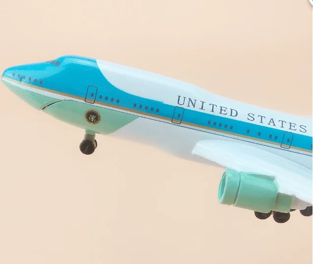ВВС США one B747-200 Airlines модель самолета 16 см Мужская игрушка подарок на день рождения