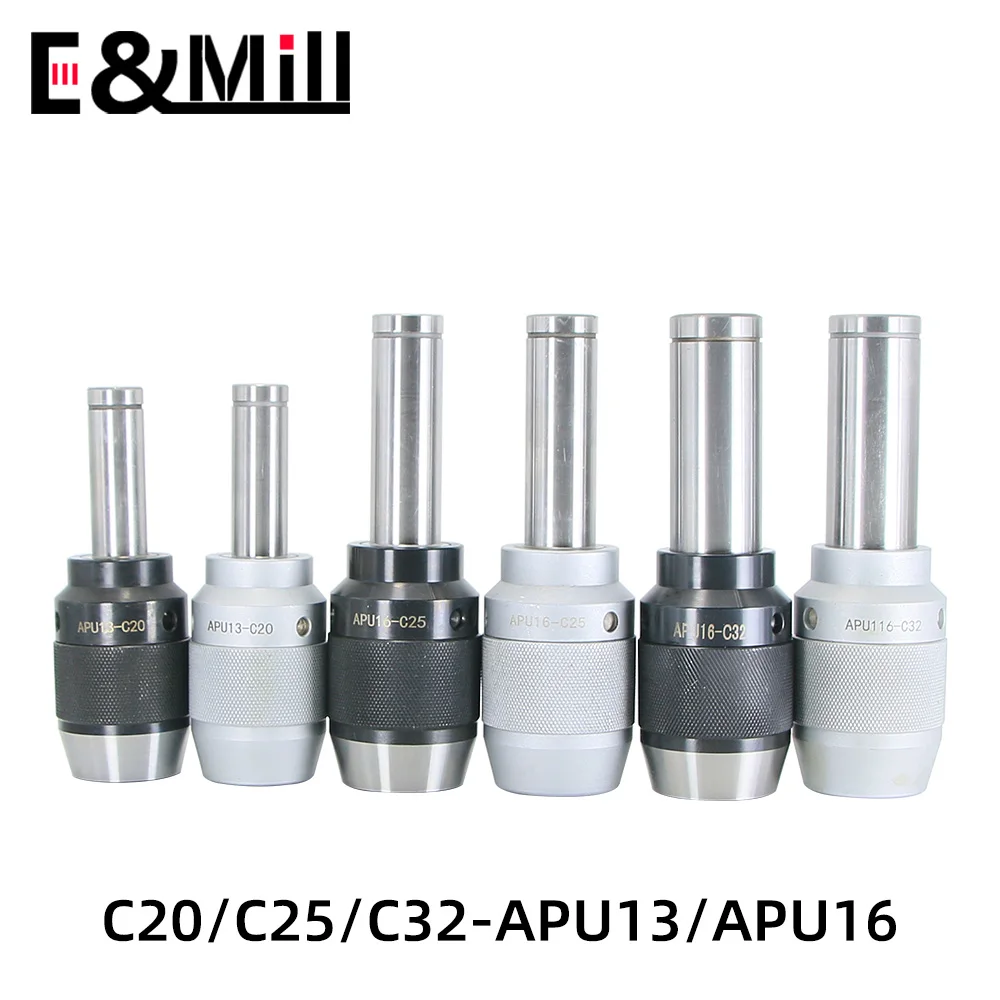 

High Quality C20 C25 C32 APU13 APU16 Straight Shank self-tightening Tool Holder drill chuck milling machine tool holder spindle