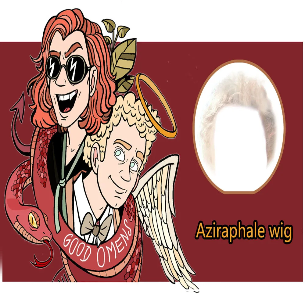 Женский парик для косплея с короткими вьющимися волосами Aziraphale аксессуары