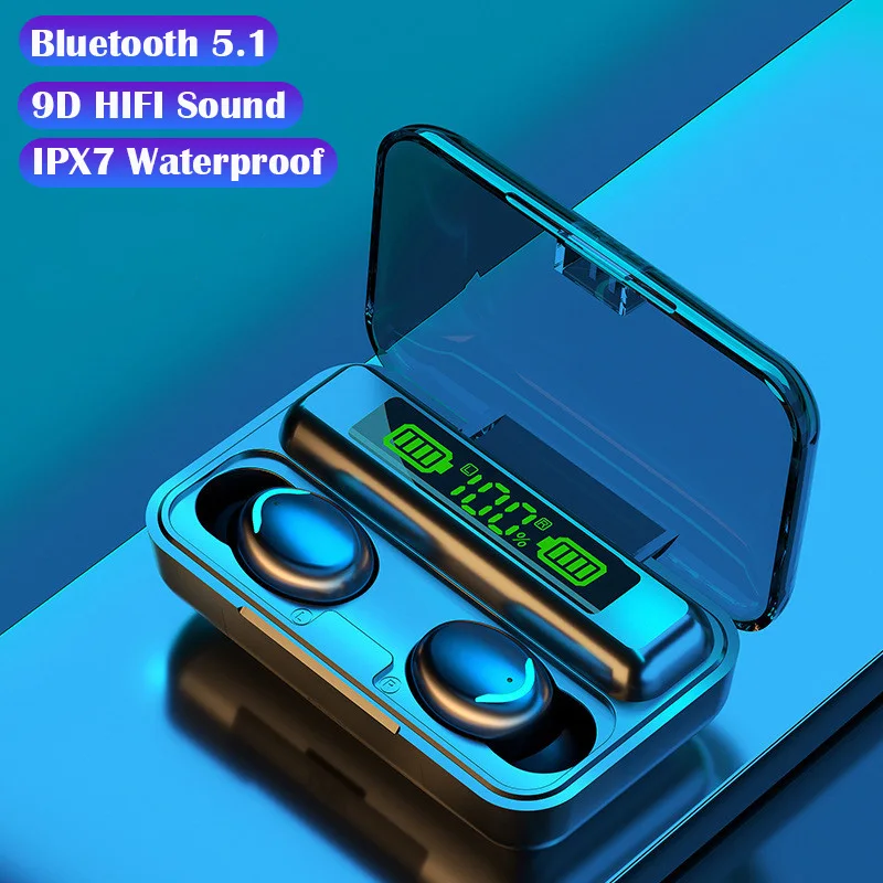 F9 беспроводные наушники TWS Bluetooth 9D стерео спортивные вкладыши с микрофоном
