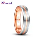 NUNCAD 6 мм матовое внутреннее кольцо из розового золота, мужское кольцо серебряного цвета из карбида вольфрама, обручальные мужские кольца с Т-образными кольцами, качество AAA