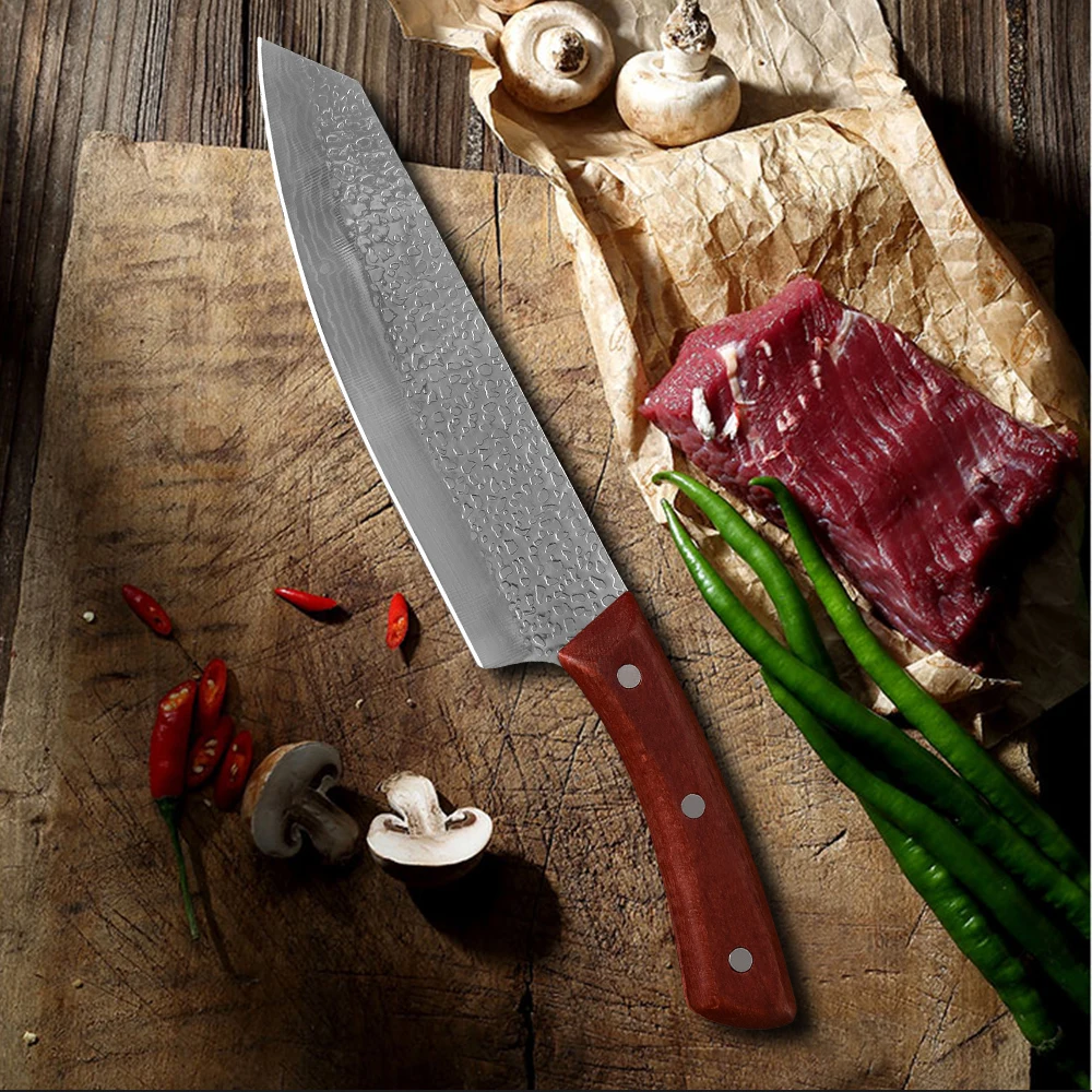 Кованый нож XYj Kiritsuke шеф повар 8 дюймов накири ручной работы инструмент для охоты