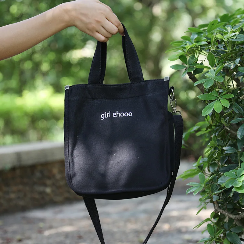 

Fashion Simple Solid Color Portable Canvas Bag Female Handbag 2021 New Commuter All-match Student One-shoulder Messenger Bag Sac