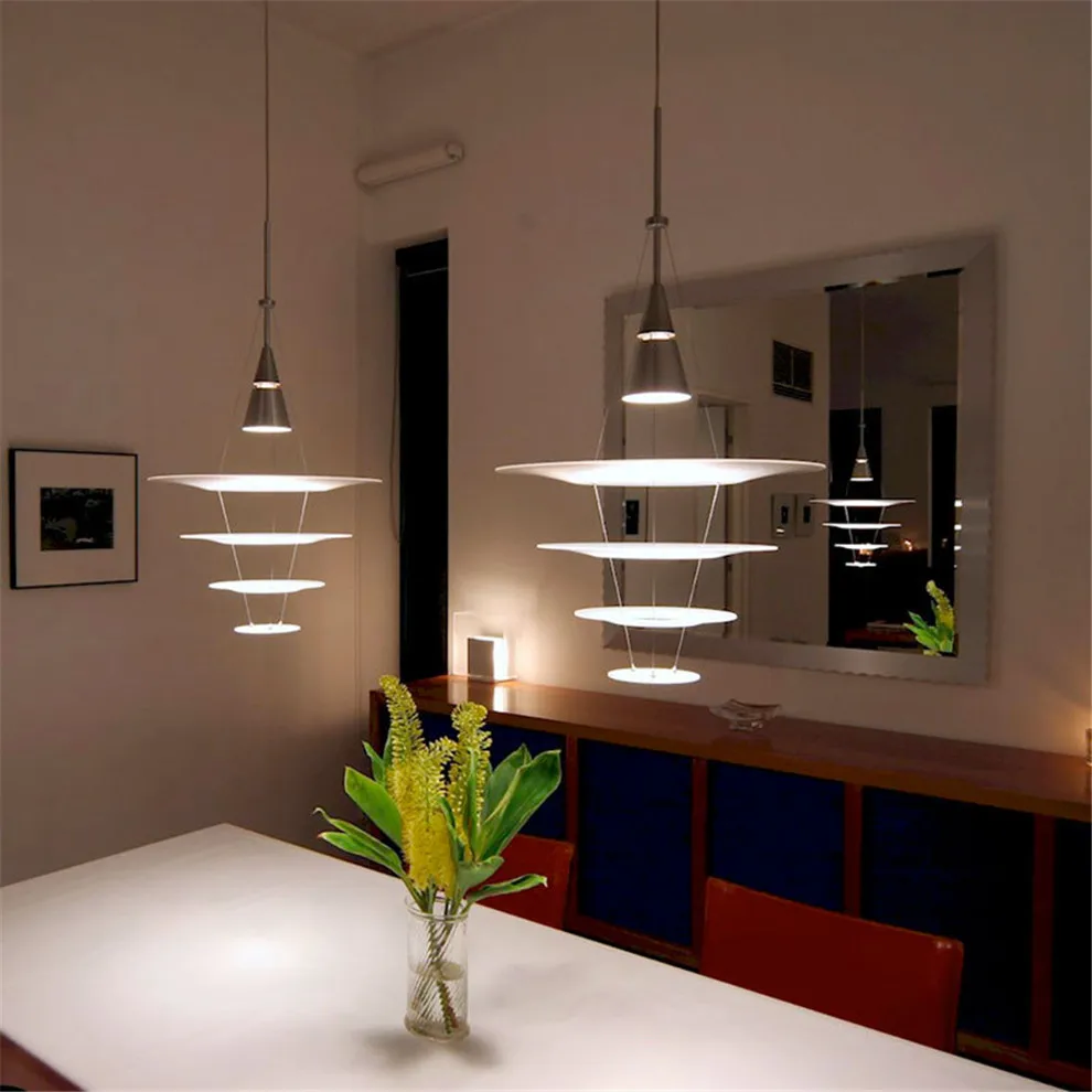 Enigma Suspended lights Nordic Danish Designer Spiral Acrylic Ring Led white pendant light Hotel Home minimalist Pendant lamp | Лампы и