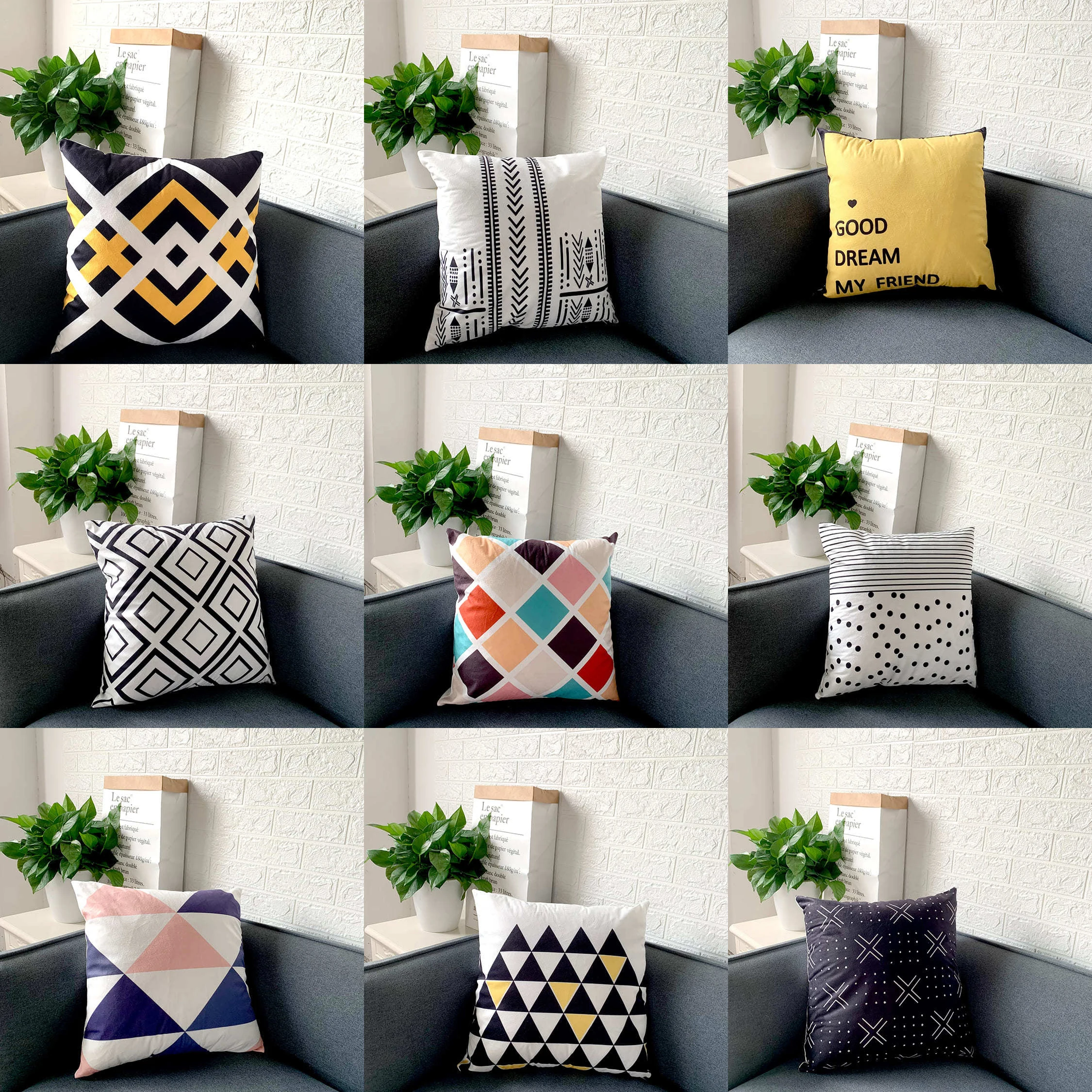 Новый декоративный чехол для дивана 45x45 см в полоску подушки с геометрическим