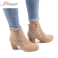 2022 women boots ankle boots spring autumn women boots ladies party western stretch fabric boots plus size