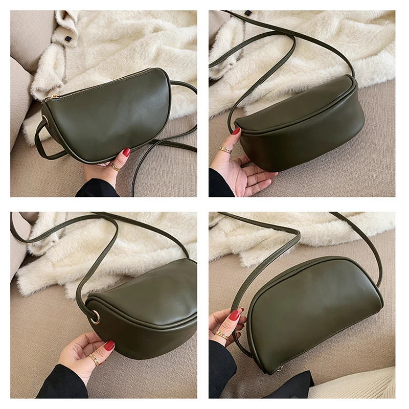 Женская винтажная полукруглая Сумка-клатч недорогая кожаная сумка через плечо