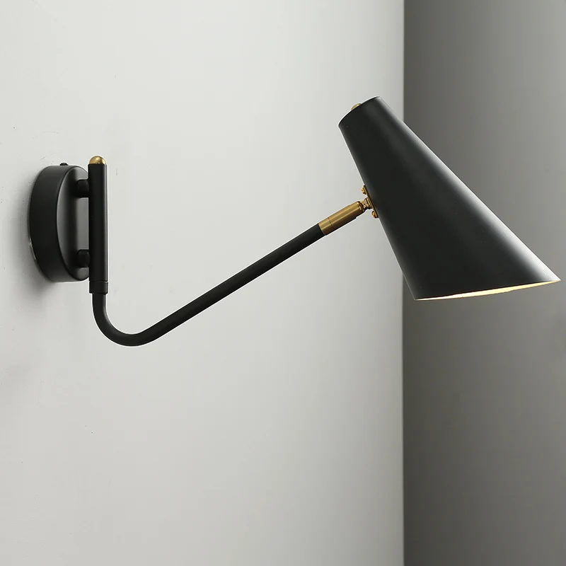 

Industrial Adjustable with switch Wall Lamp Creative Reading Bedside Vintage Retro Led E27 Wall Lights Fexible Black Gold