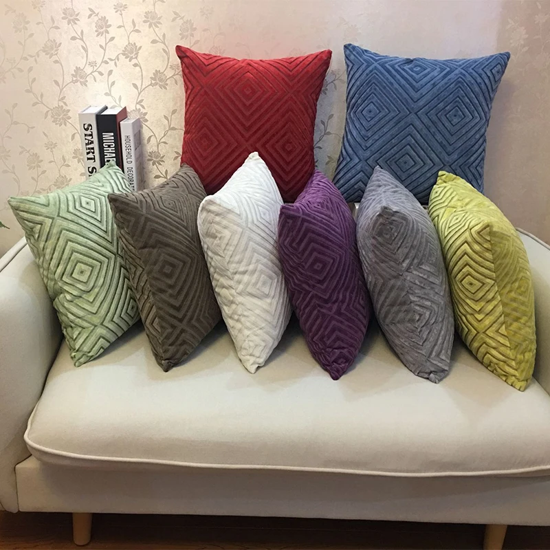 

1pcs Solid Color Lattice Throw Cushion Cover Home Decoration Sofa Bed Pillowcover Decorative Office Bedside Pillowcase 40799