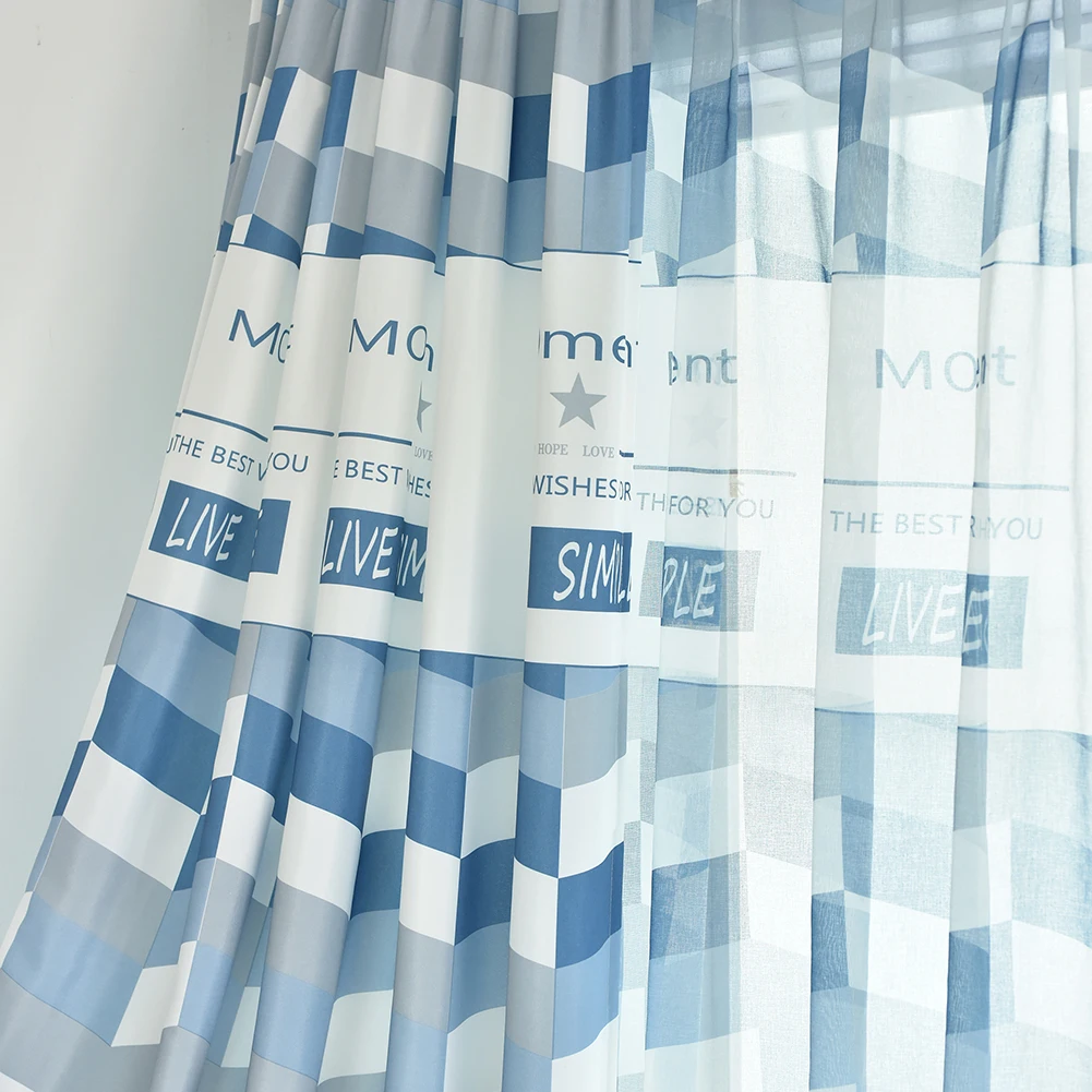 NAPEARL 1 шт. полуштора для гостиной украшение окон геометрический дизайн Письмо