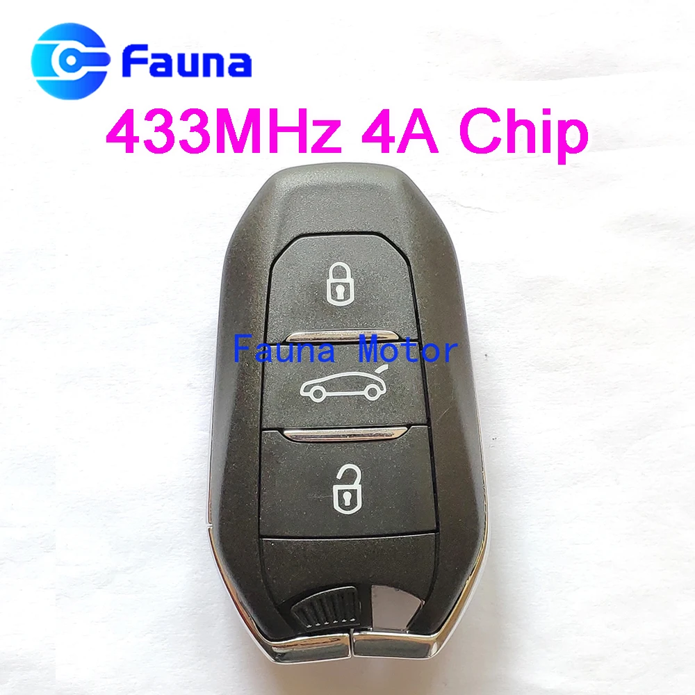 Умный пульт дистанционного управления с 3 кнопками 433 МГц FSK БЕСКЛЮЧЕВОЙ для Peugeot