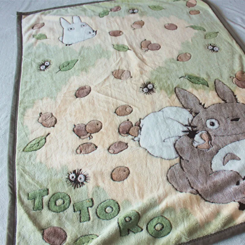 Manta de lana de TOTORO de dibujos animados japoneses, ropa de cama para ni&ntilde;os, funda suave para beb&eacute;, descanso para estudiantes, mantas textiles para el hogar-1