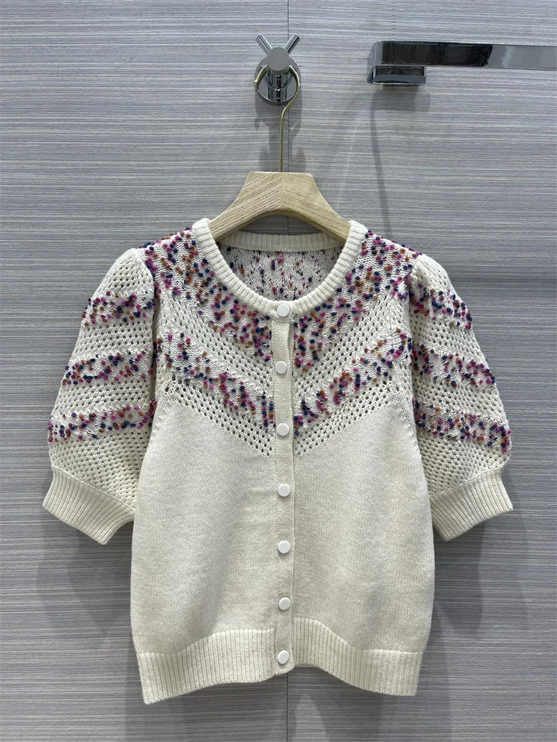 

2021 Autumn fashion cardigan sweater women new high-quality short-sleeved button cardigans