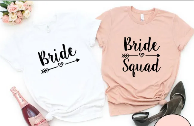 

Bride Squad Women Shirts Fashion Bachelorette Party Tshirt Aesthetic Female Cotton O Neck T-shirt Casual Short Sleeve Top Tees