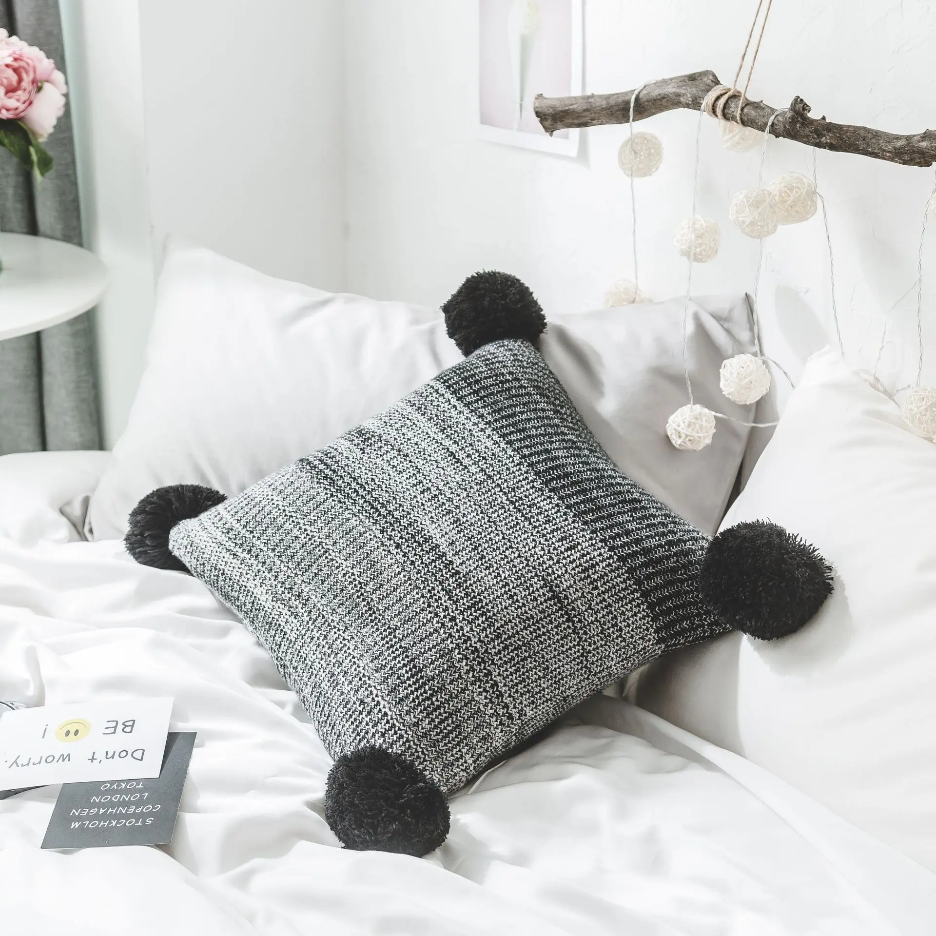 Наволочка на подушку цвета градиента розовая серая | Дом и сад