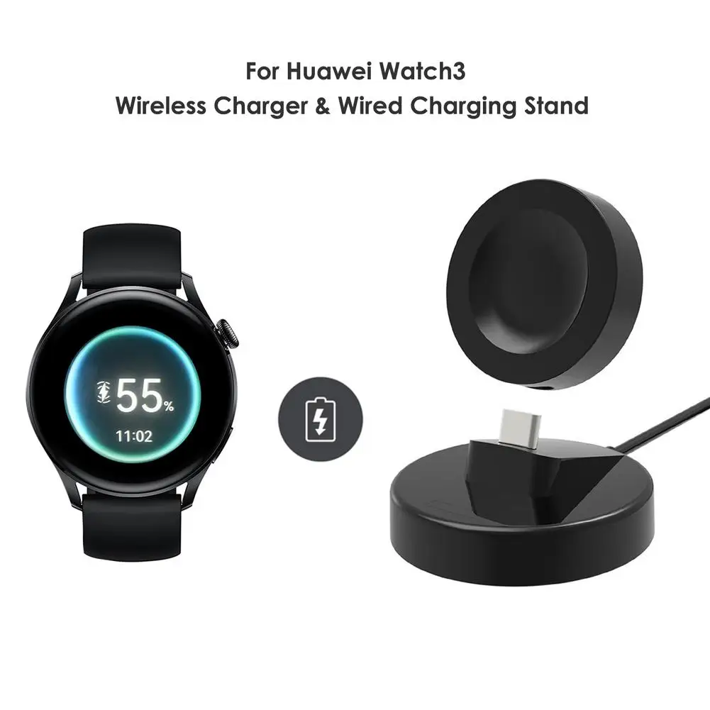 

Беспроводное зарядное устройство для Huawei Watch 3/pro, док-станция с USB-кабелем для Huawei Watch GT2 Pro, подставка, магнитное зарядное устройство для часов