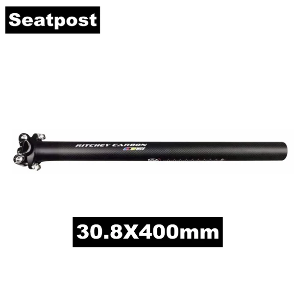SeatPost 30.8X400mm Матовые велосипедные комплекты для руля из углеродного волокна, горный велосипед, плоский/подъемный Руль+ подседельный штырь+ ствол+ руль, велосипедные детали Next - Цвет: SeatPost 30.8X400mm