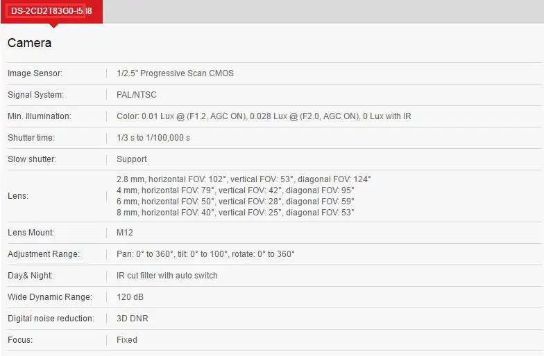8 МП(4 K) ИК фиксированная пуля сетевая камера DS-2CD2T83G0-I5 Hikvision Оригинальная английская версия