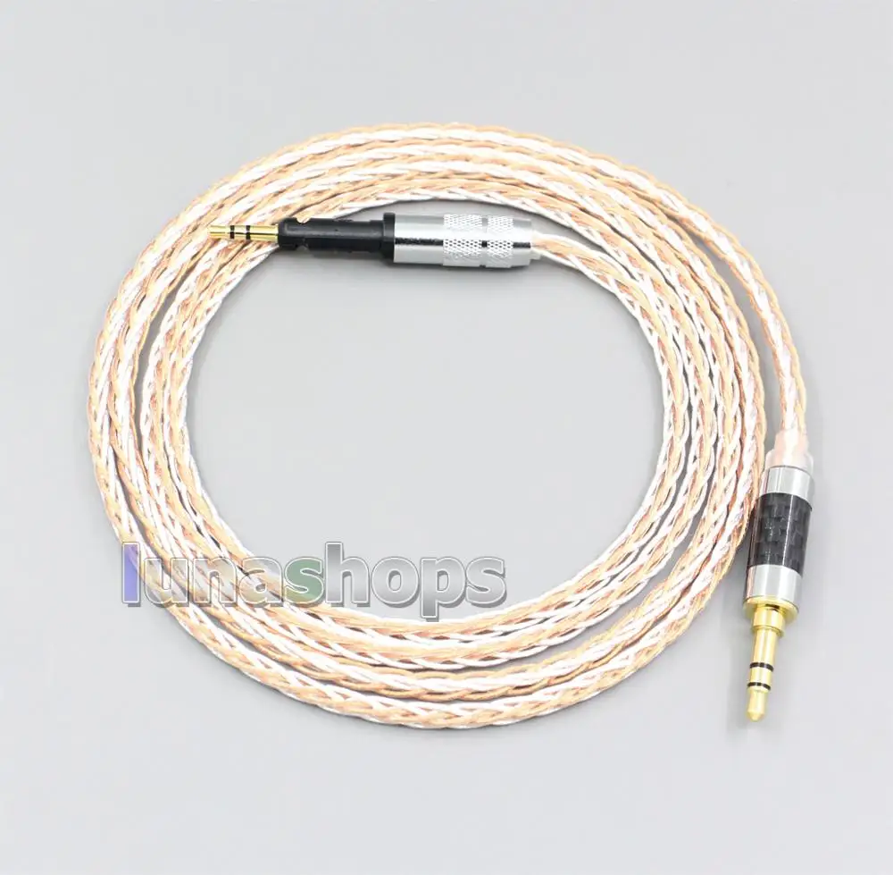 

LN006898 XLR 6.5mm 4.4mm 2.5mm 800 Wires Silver + OCC Alloy Earphone Headphone Cable For Sennheiser HD6 HD7 HD8 MIX DJ HD595